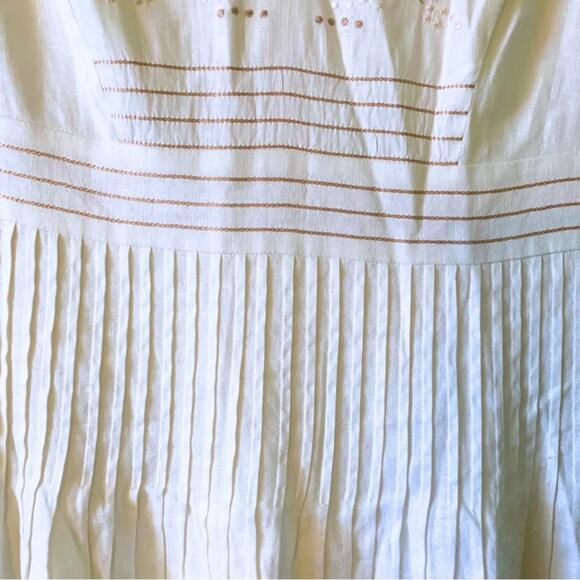 Antonio Melani Linen Sleeveless Floral Beige Cream Tan Shift Dress 6 Embroidery - Picture 8 of 14